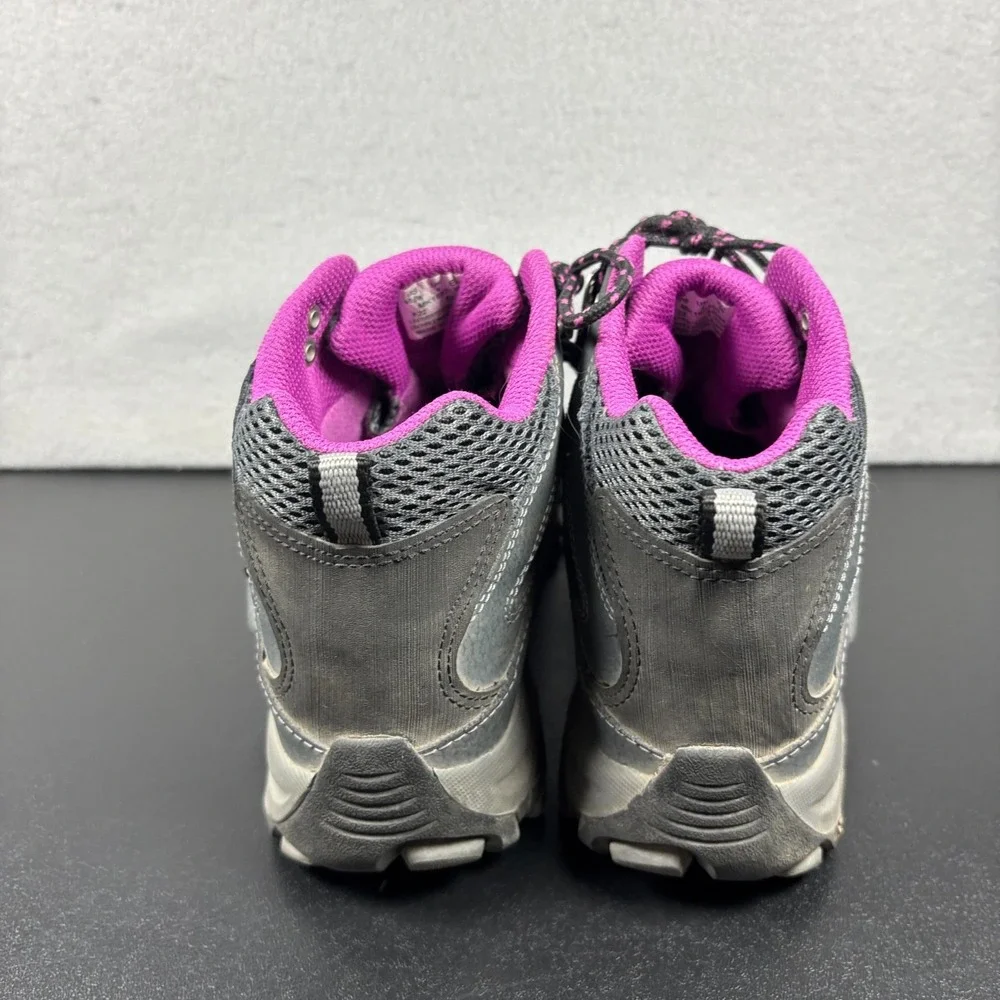 Merrell Kids Girls Moab 3 Mid Waterproof Hiking Boots Size 5W Wide Gray Pink